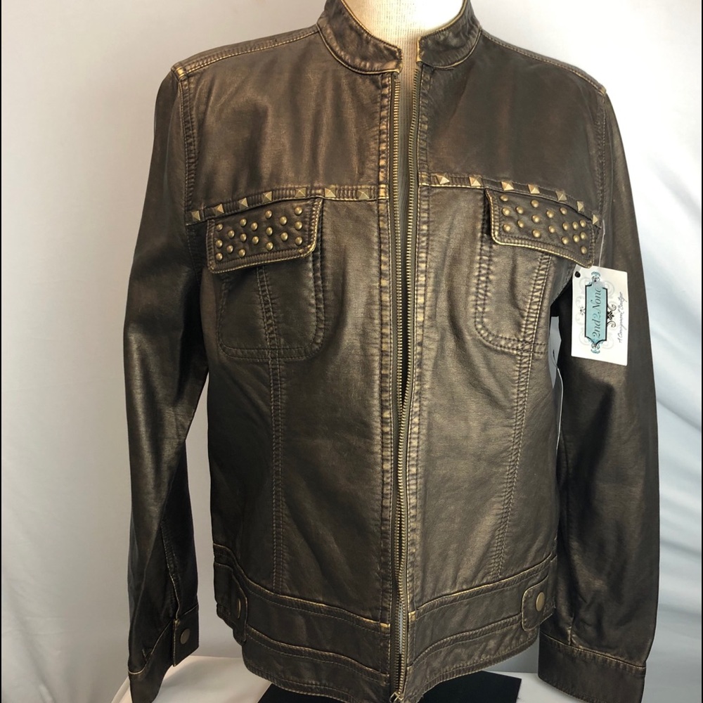 Erin London brown leather coat